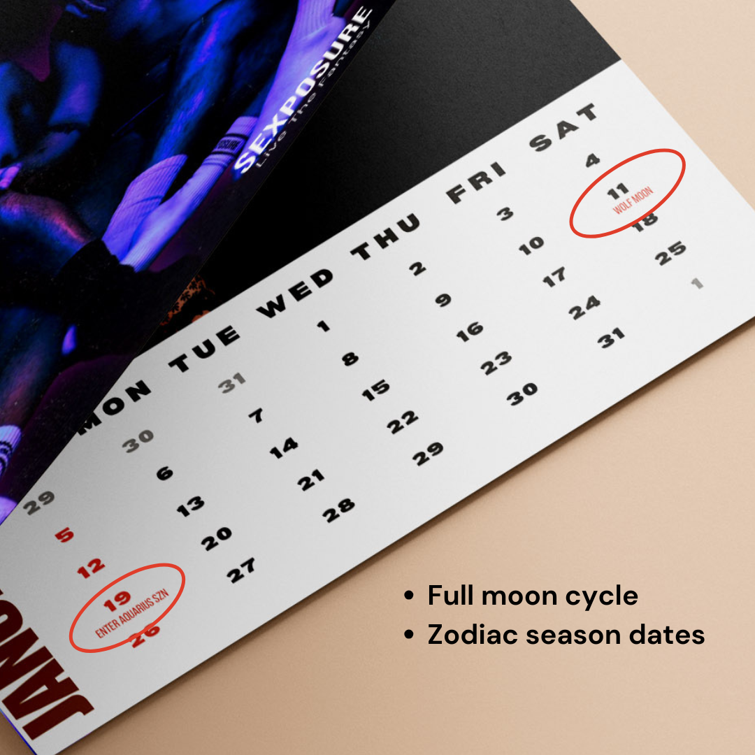 sexposure inside Boys 2025 Calendar